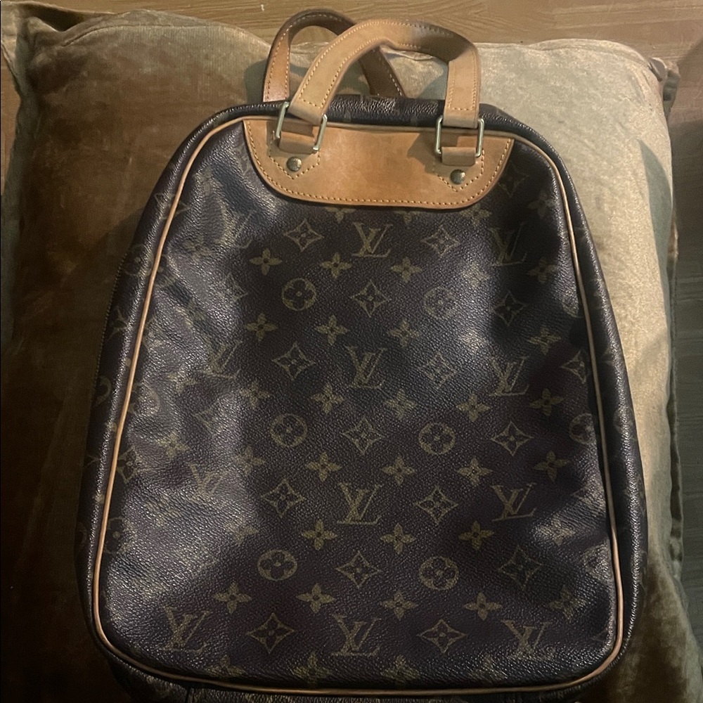 Louis Vuitton Navy and Tan Monogram Backpack
